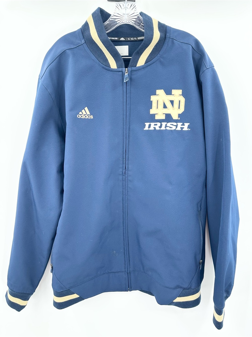 Adidas‎ Men’s Notre Dame Official Full Zip Jacket Navy Blue Size XL